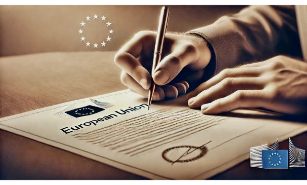 Registration of a person signing an EU document at an office